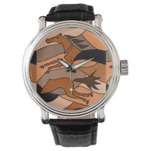Abstract Running Horse Art Watch