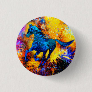 Abstract Running Horse Painting 3 Cm Round Badge