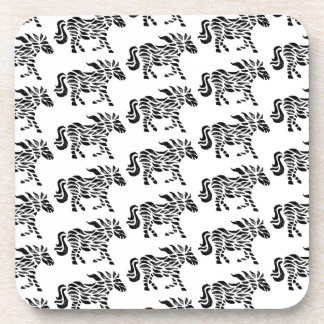 Abstract Running Horse Woodblock Print Coaster