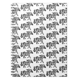 Abstract Running Horse Woodblock Print Notebook