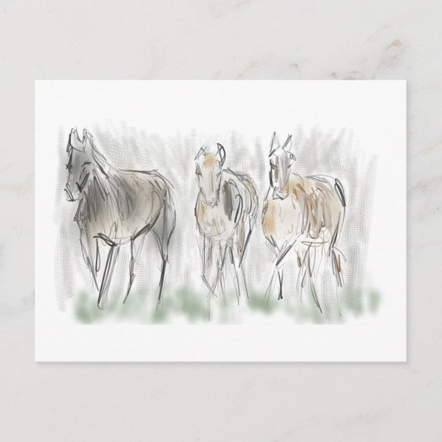 Abstract Running Horses Postcard (Front)