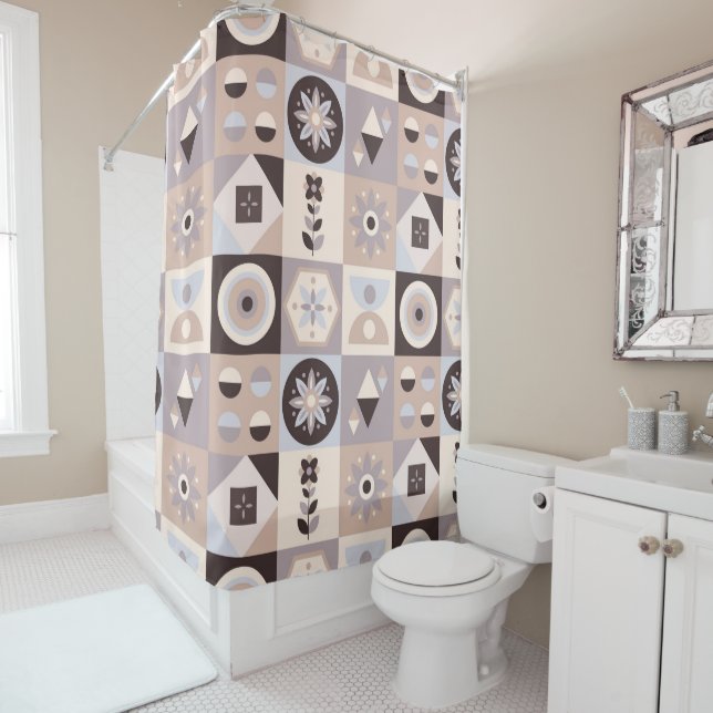 Abstract Rustic Bohemian Shower curtain (In Situ)