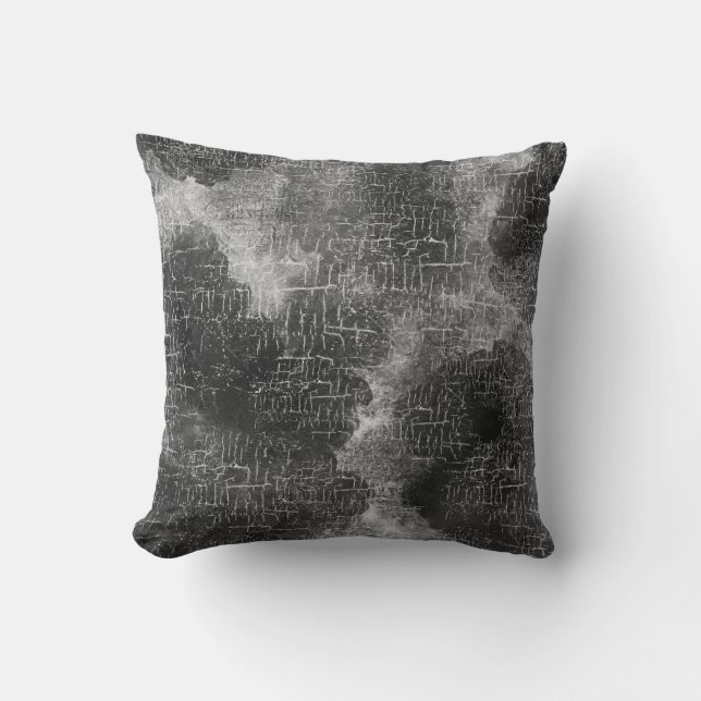 Abstract Rustic Grunge Charcoal Grey Cushion (Front)