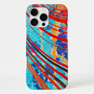 Abstract Rustic Multicolored Curvy Stripes iPhone 16 Pro Max Case