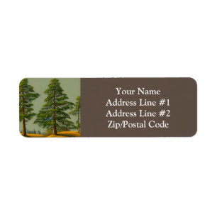 Abstract Rustic Northern Pine Return Address Label