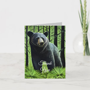 Abstract Rustic Wilderness Black Bear Thank You Card