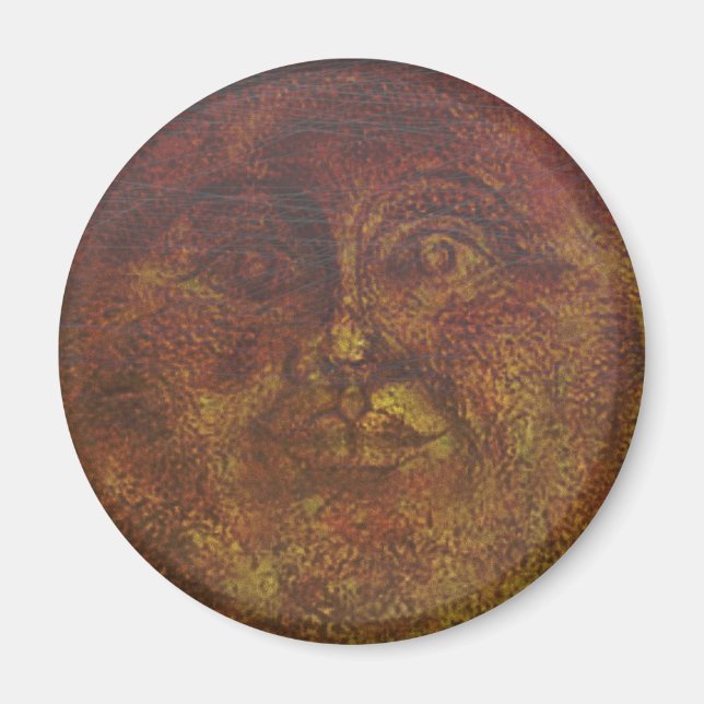 Abstract rusty brown Face of the Sun Magnet (Front)