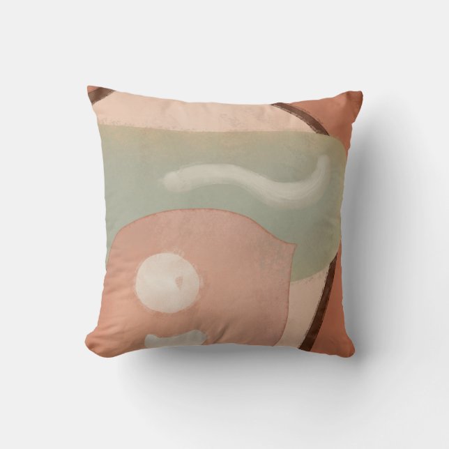 Abstract Rusty Organic Rounded Shapes Retro Modern Cushion (Front)