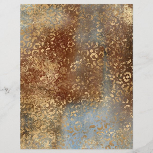 Abstract Safari Grunge Scrapbook Paper Sheet (Back)
