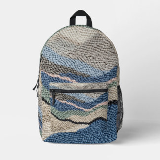 Abstract Sage Dusty Blue Mountain Backpack