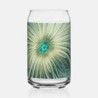 Abstract Sage Green Fantasy Flower Fractal Art