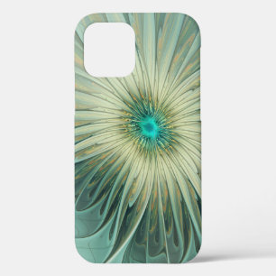 Abstract Sage Green Fantasy Flower Fractal Art iPhone 12 Case