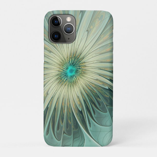 Abstract Sage Green Fantasy Flower Fractal Art Case-Mate iPhone Case (Back)