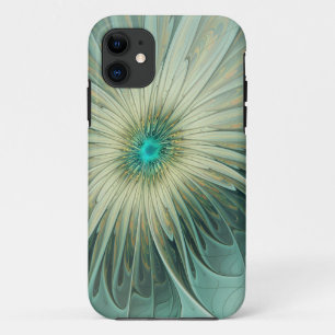 Abstract Sage Green Fantasy Flower Fractal Art iPhone 11 Case