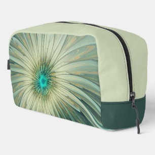 Abstract Sage Green Fantasy Flower Fractal Art Dopp Kit