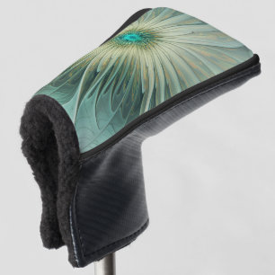 Abstract Sage Green Fantasy Flower Fractal Art Golf Head Cover