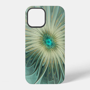 Abstract Sage Green Fantasy Flower Fractal Art iPhone 12 Case