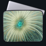 Abstract Sage Green Fantasy Flower Fractal Art Laptop Sleeve<br><div class="desc">A modern fantasy flower for you.
Design for your laptop sleeve and more.</div>