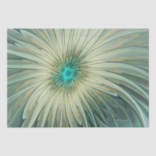 Abstract Sage Green Fantasy Flower Fractal Art Tissue Paper