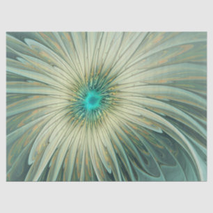 Abstract Sage Green Fantasy Flower Fractal Art Tissue Paper
