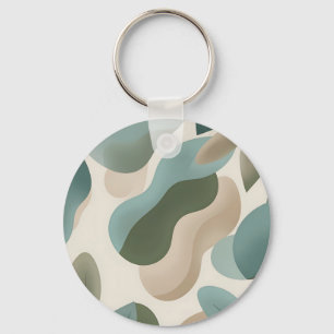 Abstract Sage Green Organic Fluid Shapes Modern Key Ring