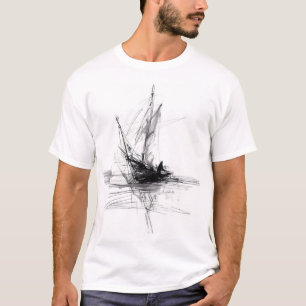 Abstract Sailboat Sketch T-Shirt