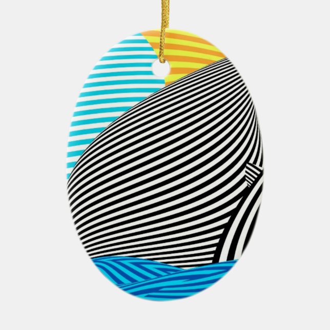 Abstract - Sailing Ceramic Ornament (Front)