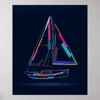 Abstract sailing yacht