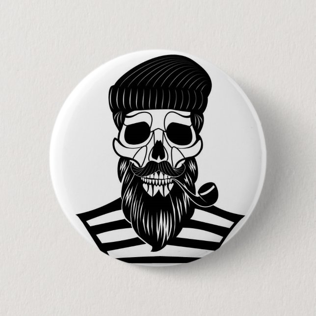 Abstract Sailor Skull Button (Front)