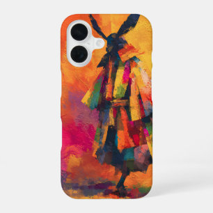 Abstract Samurai Warrior Silhouette iPhone 16 Case