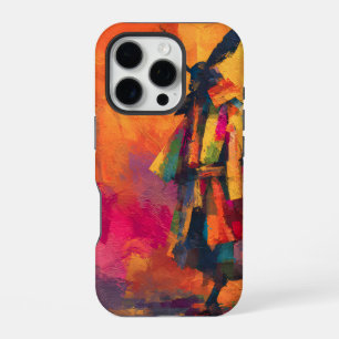 Abstract Samurai Warrior Silhouette iPhone 16 Pro Case