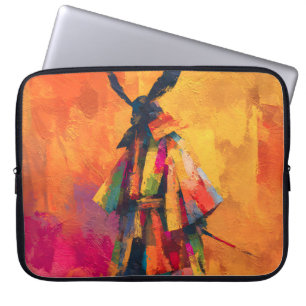 Abstract Samurai Warrior Silhouette Laptop Sleeve