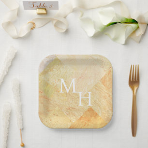 Abstract Sandstone Marbled  Paper Plate