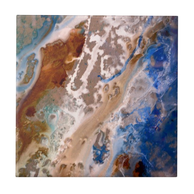 Abstract sandy beach pattern water foam pattern  ceramic tile (Front)