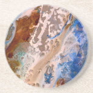 Abstract sandy beach pattern water foam pattern  coaster