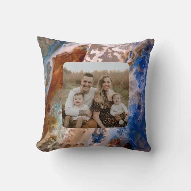 Abstract sandy beach pattern water foam pattern  cushion (Front)