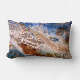 Abstract sandy beach pattern water foam pattern lumbar cushion