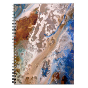 Abstract sandy beach pattern water foam pattern notebook