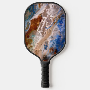 Abstract sandy beach pattern water foam pattern pickleball paddle