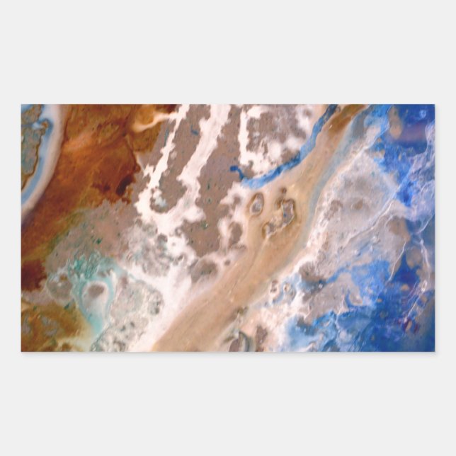 Abstract sandy beach pattern water foam pattern  rectangular sticker (Front)