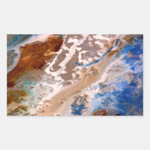 Abstract sandy beach pattern water foam pattern  rectangular sticker