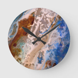 Abstract sandy beach pattern water foam pattern  round clock