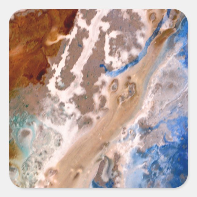 Abstract sandy beach pattern water foam pattern  square sticker (Front)