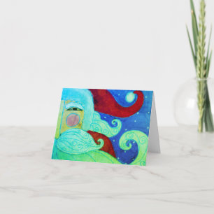 Abstract Santa Claus Art Card