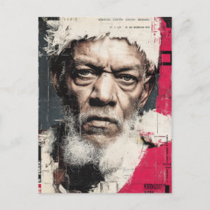 Abstract Santa Claus Portrait Holiday Postcard