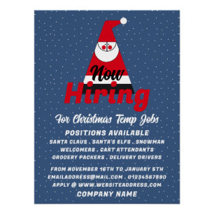 Abstract Santa, Seasonal Recruitment Advertising Poster