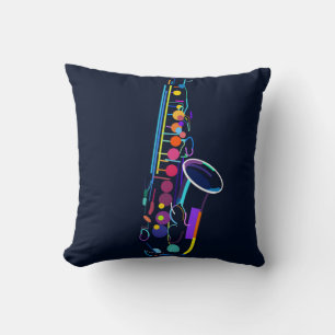 Abstract saxophone Cushion
