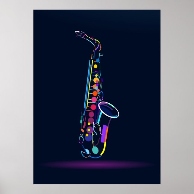 Abstract saxophone poster (Front)