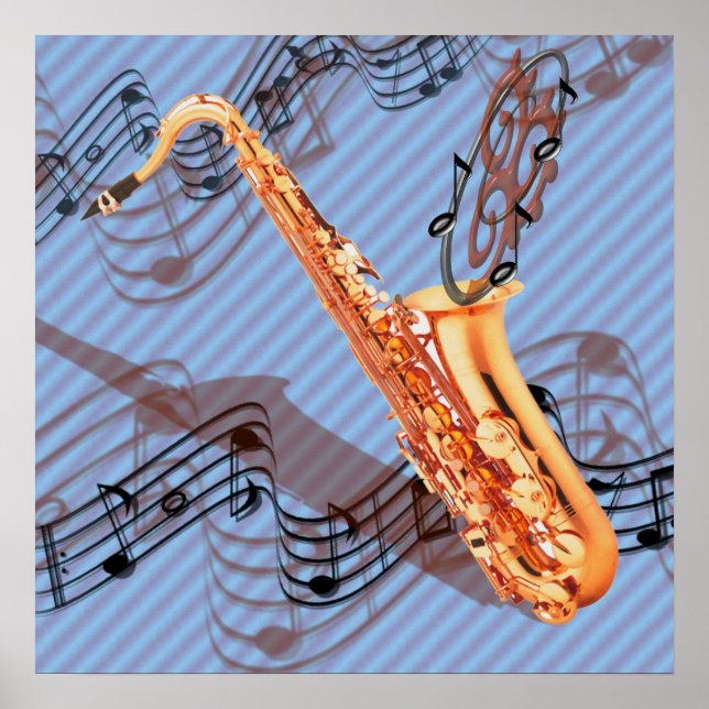 Abstract Saxophone Poster (Front)
