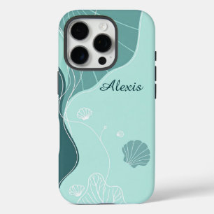 Abstract Scallop Shells and Seaweed iPhone 16 Pro Case